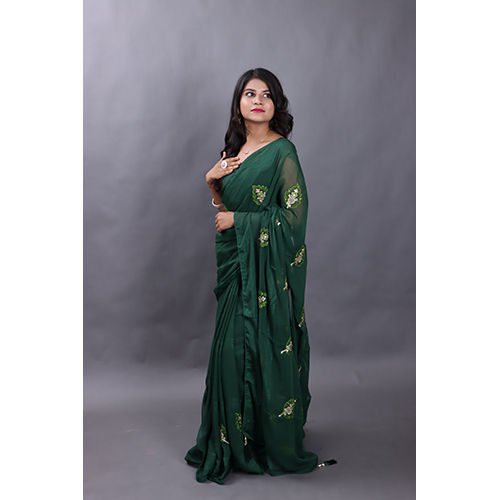 Casual Dark Green Fancy Saree