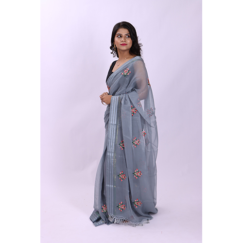 Casual Grey Shade Fancy Saree