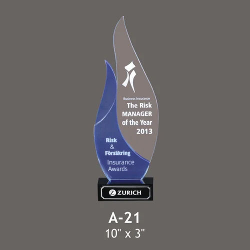 A21 Stylish Acrylic Trophy Size: 10 X 3 Inch