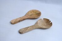Wooden Serving Spoon 3 - Wooden Material, Large Size, Natural Color | Gentle On Cookware, Versatile For Serving And Portioning Food