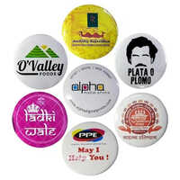 Button Badges - Metal, 2.5 Inch Diameter | Multicolor, Round Shape, Printed Pattern