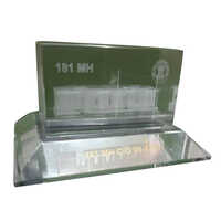 Transparent Crystal Cube With Base