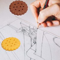 PACK OF 6 ERASERS ERASERS STATIONERY SCHOOL RUBBER SCHOOLS SKETCHES OFFICE SIGN KID PARTY FAVOUR GIFT TOY GIFT CREATIVE CHRISTMAS BIRTHDAY GIFT IN SHAPE BISCUITS