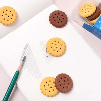 PACK OF 6 ERASERS ERASERS STATIONERY SCHOOL RUBBER SCHOOLS SKETCHES OFFICE SIGN KID PARTY FAVOUR GIFT TOY GIFT CREATIVE CHRISTMAS BIRTHDAY GIFT IN SHAPE BISCUITS