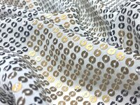 Latest Lining Sequins Embroidery fabric on White Dyeable Georgette