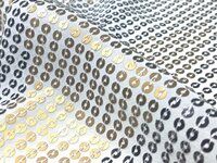 Latest Lining Sequins Embroidery fabric on White Dyeable Georgette