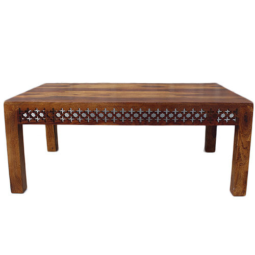 Coffee Table In Sheesham Wood With Carving