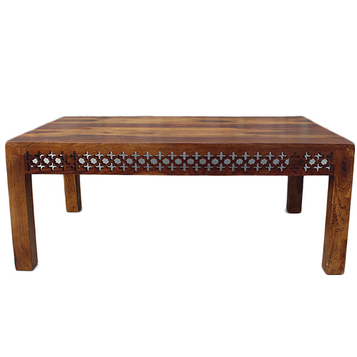 Coffee Table In Sheesham Wood With Carving