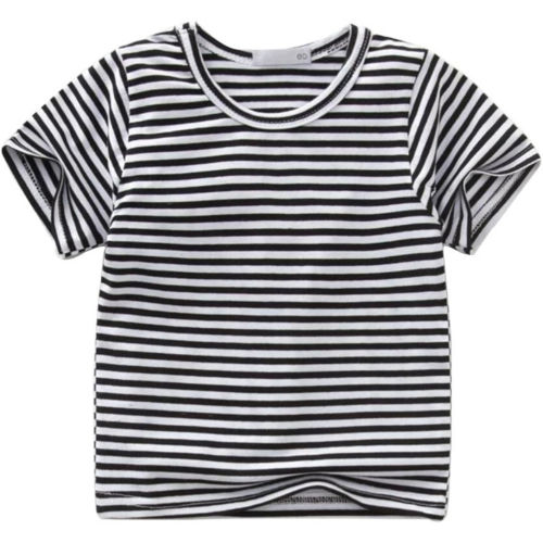 Organic Cotton Striped Round-Neck T-Shirt Age Group: Customized