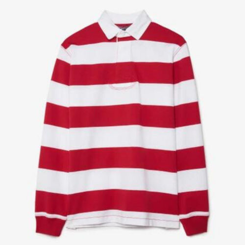 Striped long-sleeved polo tshirt