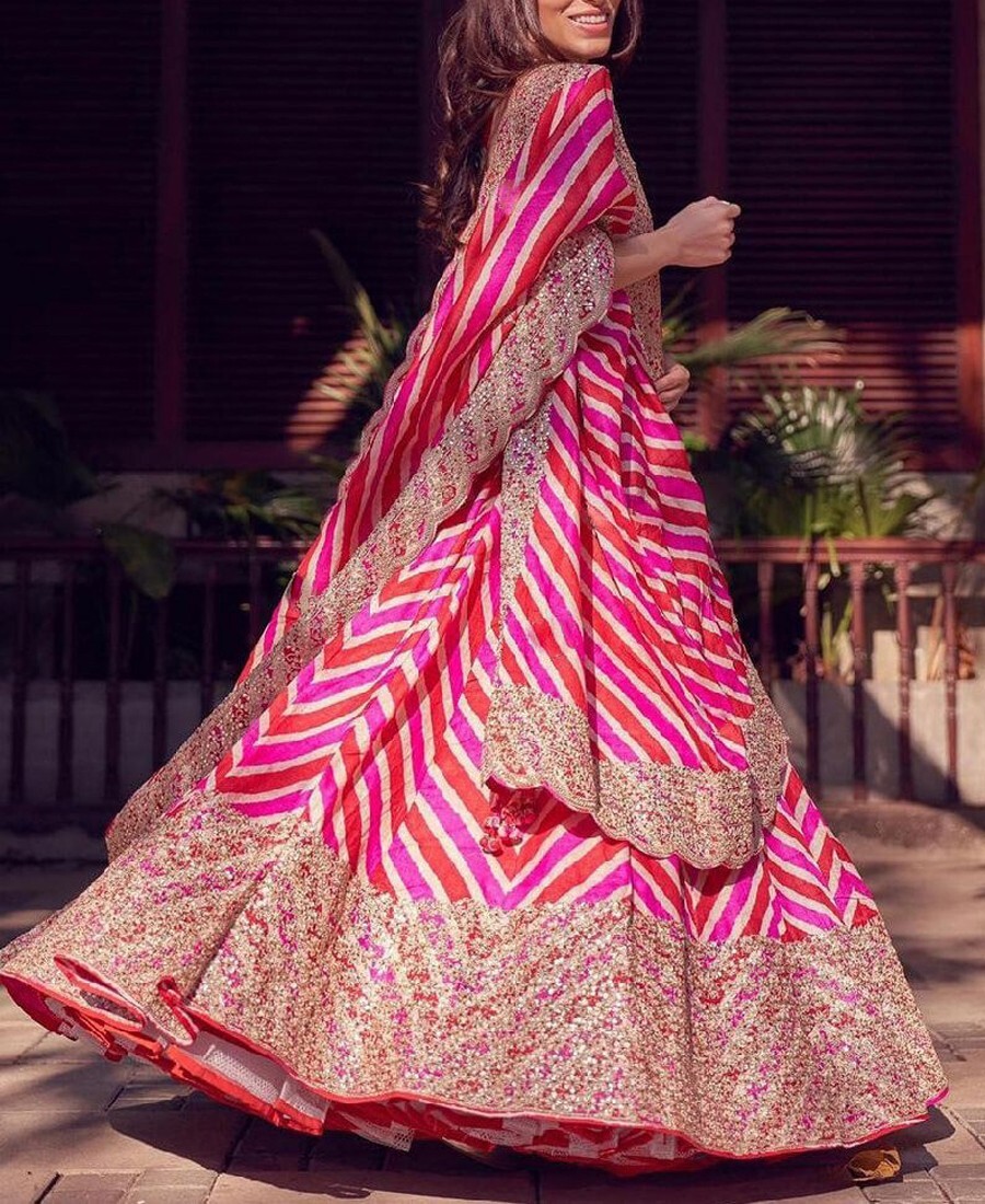 Sequence Embroidery Work Designer pink Lehenga Choli