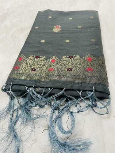 Grey Banarasi Cotton Dupatta 1