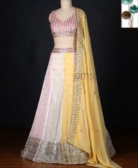 Party wear Multi colored Sequence Embroidery Work Lehenga Choli