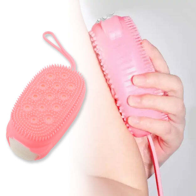 Super Soft Silicone Bath Brush Double-Sided Body Scrubber for Exfoliation
