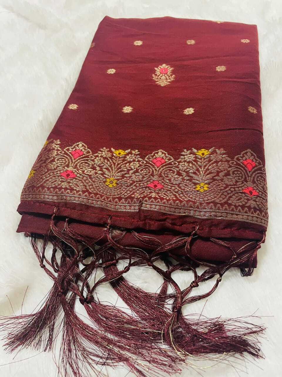 Maroon Cotton Dupattas