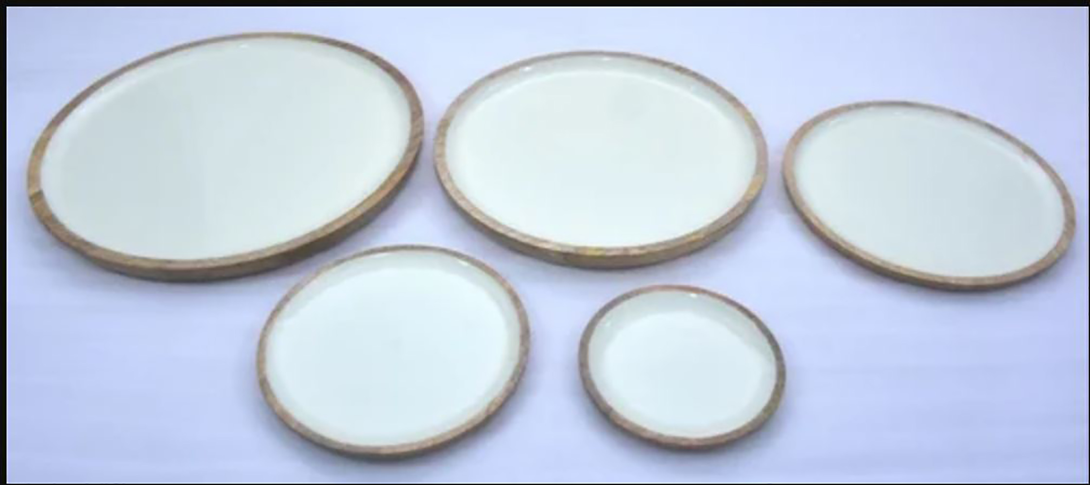 WOODEN SERVING BOWL  (WHITE PRINTED)