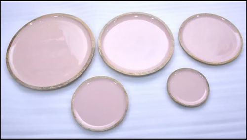 WOODEN SERVING PLATE PINK PRINT