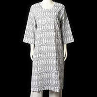 Grey Extra Large Kurtis - Cotton Blend, 41 Inch Length, XXXL Size, Long Sleeve | Washable for Everyday Comfort