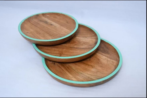 WOODEN SERVING PLATE BROWN