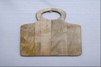 Wooden Chopping Board 1 - Natural Wooden Plate, 12x9 Inches, Rustic Brown Finish | Eco-friendly Dishware For Serving & Presenting Food