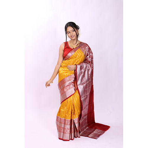 Multicolor Yellow Kanjivaram Saree