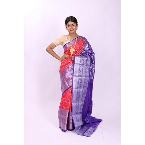 Red Violet Kanjivaram Saree