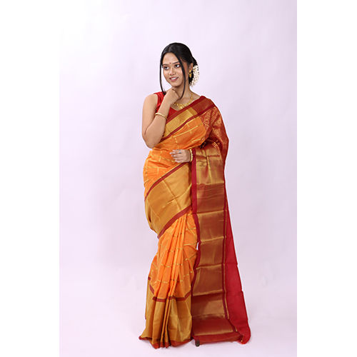 Kesariya Kanjivaram Saree