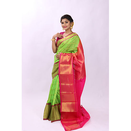 Silk Light Green Kanjivaram Saree