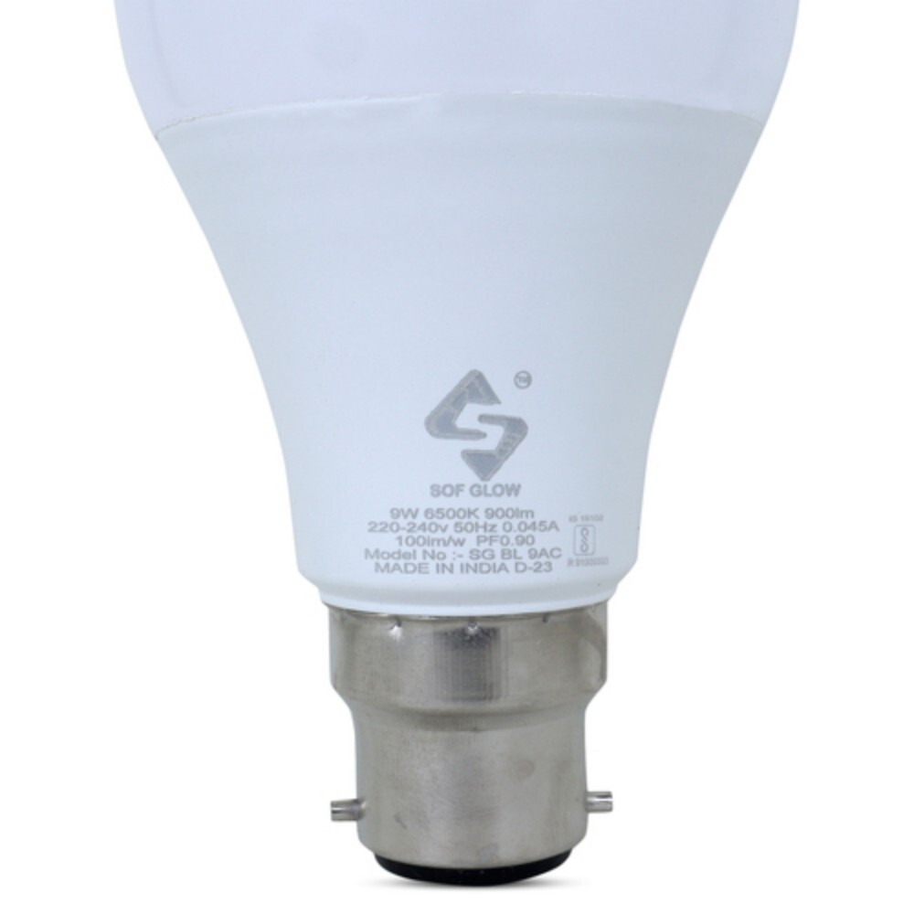9W Led Dob Bulb A60-Size-B Hb B-22 Cw - Body Material: Aluminum