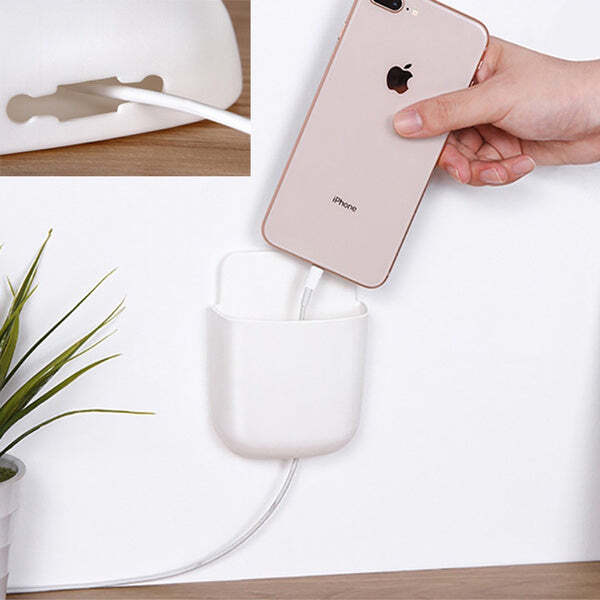 WALL MOUNTED STORAGE CASE WITH MOBILE PHONE CHARGING HOLDER