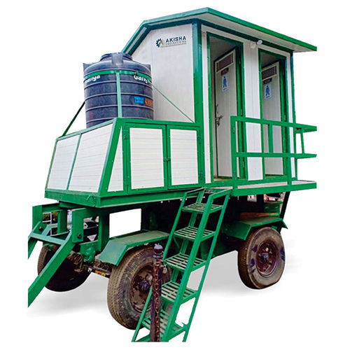 White 4 Seater Trailor Mounted Mobile Bio-Toilet