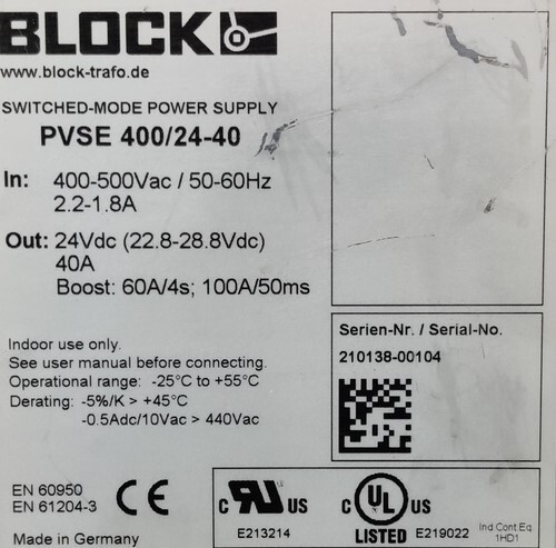 BLOCK PVSE 400/24-40 PRIMARY SWITCHED MODE