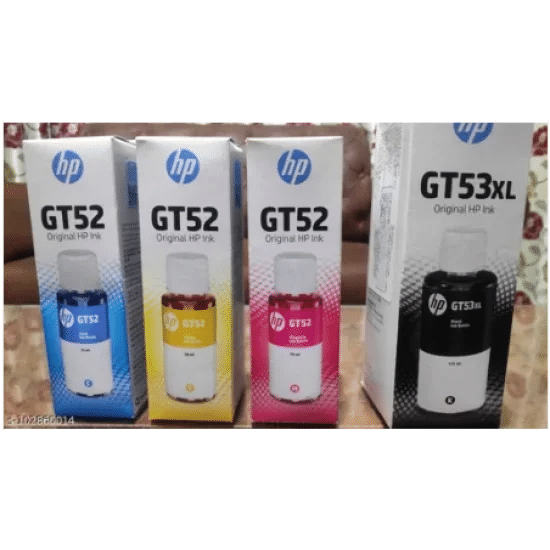 HP Ink Bottle Black and Color Combo Set of 4 GT53 XL and GT52