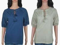 Monnari Ladies Dyed Tops Crochet Trim - Cotton Blend, Sizes S To Xxl | Stylish Design With Elegant Crochet Trim