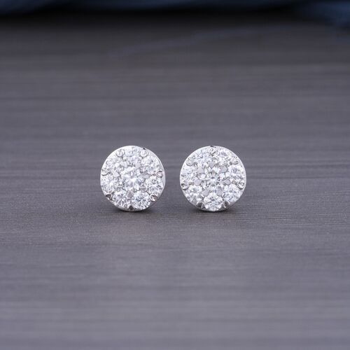 1.014Ct Genuine Lab Grown Diamond Stud Earrings in 18k White Gold DEF / VVS-VS