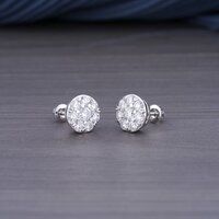 1.014Ct Genuine Lab Grown Diamond Stud Earrings in 18k White Gold DEF / VVS-VS