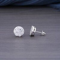 1.014Ct Genuine Lab Grown Diamond Stud Earrings in 18k White Gold DEF / VVS-VS