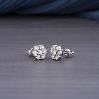 0.343Ct Genuine Lab Grown Diamond Stud Earrings in 14k White Gold DEF / VVS-VS