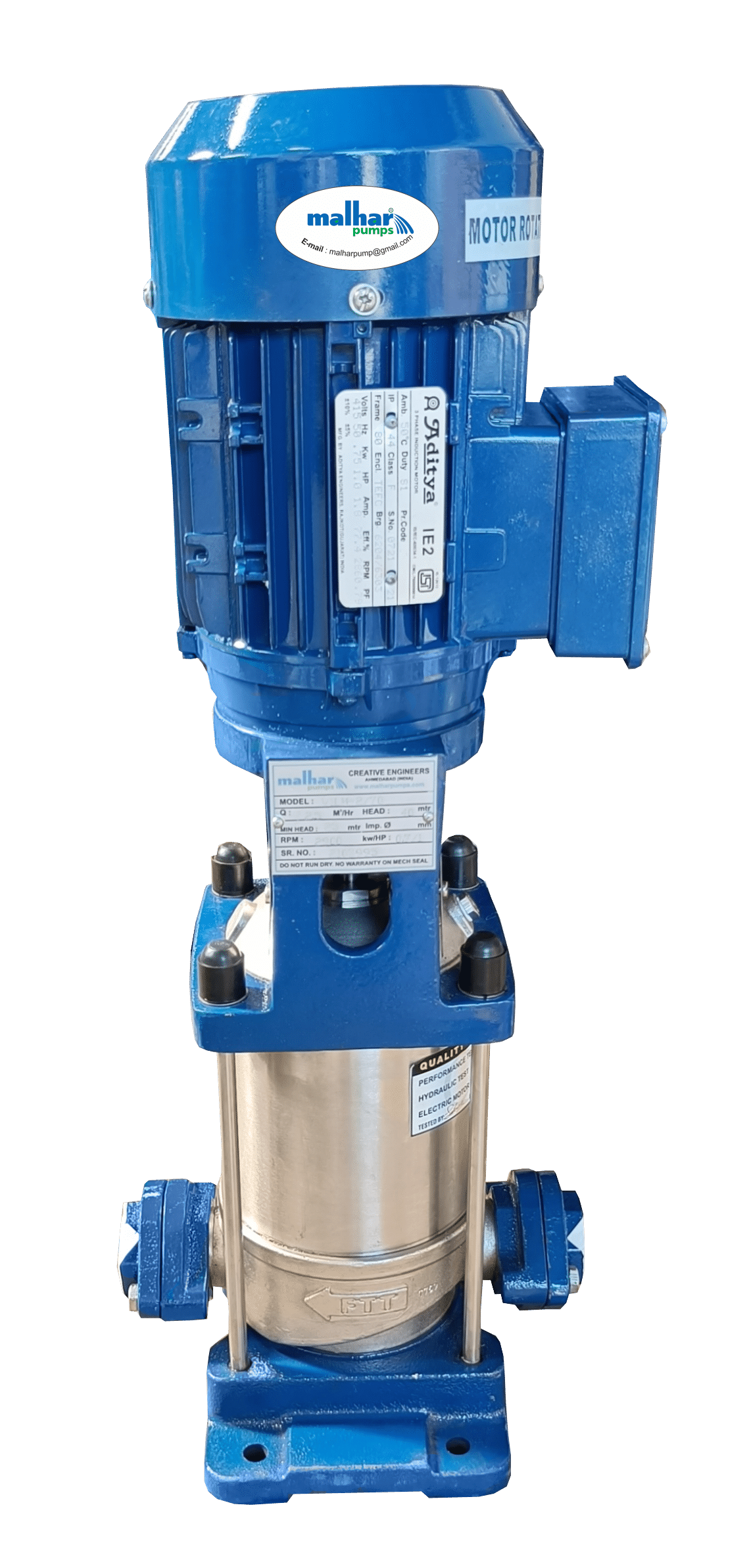 Vertical multistage inline pump