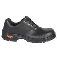 Tiger Safety Shoes - Durable Leather, Steel Toe Protection, Black Lace Design | Unisex Comfort with PU Outsole and Insole