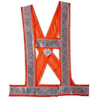 Ak-603 Cross Belt Reflective Jacket - Color: Orange-silver