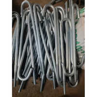 Gi J Type Foundation Bolt - M12 To M125 Sizes, Silver Powder Coated Finish, Round Head, Grades 4.6, 5.6, 8.8 | Durable For Industrial & Commercial Structural Use