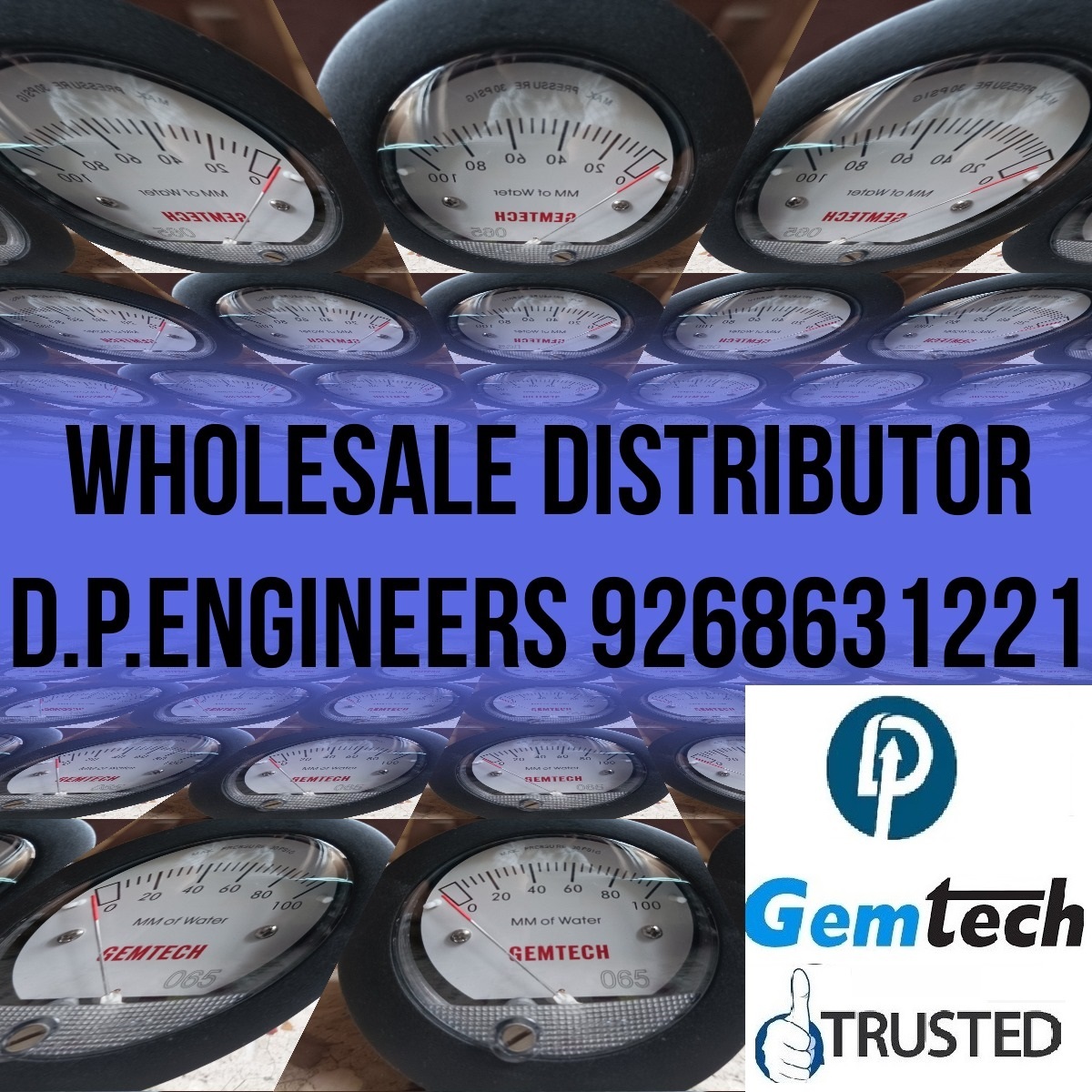GEMTECH Mini Differential Pressure Gauges wholesalers by Baramati Maharashtra