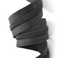 No.8 Zipper Roll - Plastic Material, Size 8, Black Color | Close End Zipper For Bags, Jackets, Tents, Cushions With Non-lock Slider