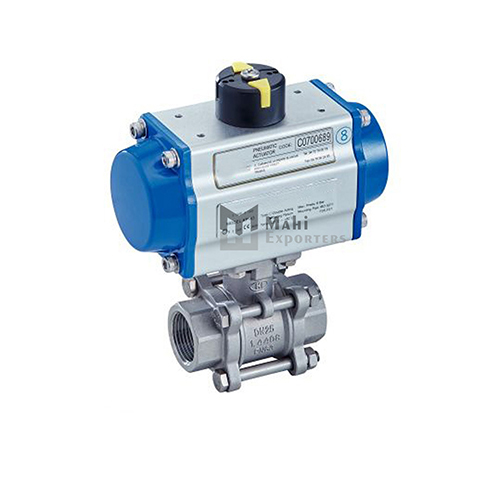 1428 3 टुकड़ाs Ball Valve With Pneumatic Actuator (Single Or Double Acting) - Female - Female