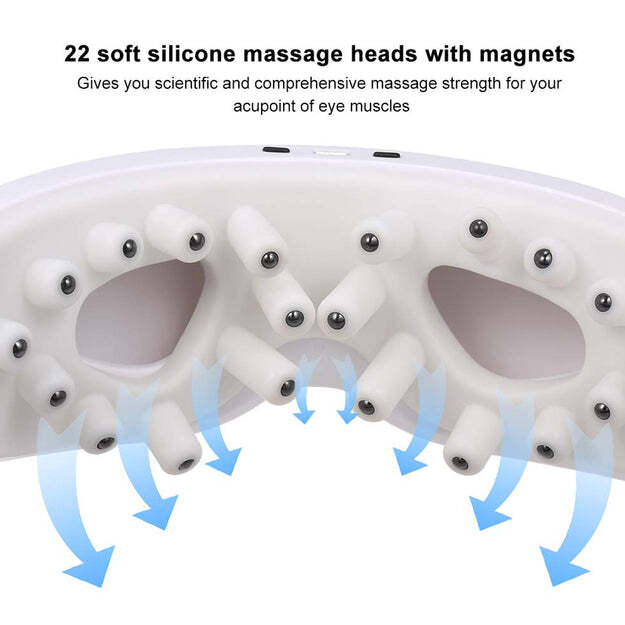 ELECTRIC EYE MASSAGER DARK CIRCLES DRY EYES EYE BAG EYE RELIEF VIBRATION MAGNET THERAPY EYE CARE MASSAGE DEVICE WITH ADJUSTABLE ELASTIC BAND FOR IMPROVING SLEEP