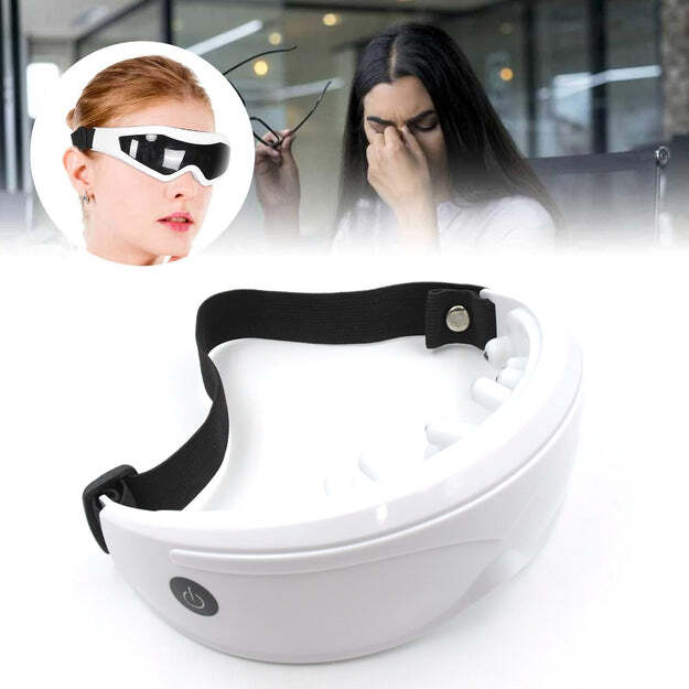ELECTRIC EYE MASSAGER DARK CIRCLES DRY EYES EYE BAG EYE RELIEF VIBRATION MAGNET THERAPY EYE CARE MASSAGE DEVICE WITH ADJUSTABLE ELASTIC BAND FOR IMPROVING SLEEP