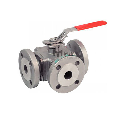 1416 3 Ways Ball Valve With Flanges - Full Bore