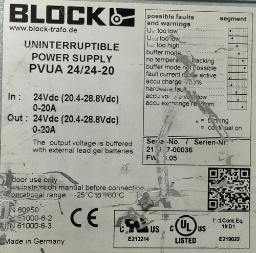 BLOCK PVUA 24/24-20 VOLTAGE MONITORING/ W LCD