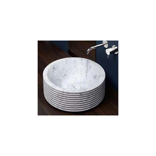 White Jrci-05 Bowl Ring Shaped Marble Top Basin